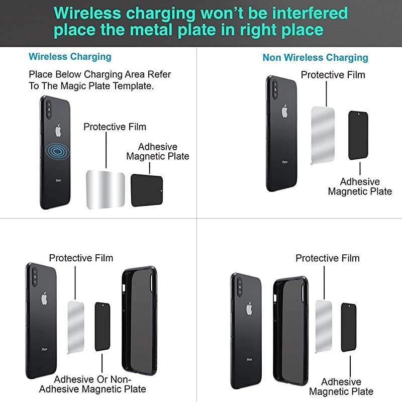 Long Arm Universal Magnetic Cradle Windshield Dashboard Cell Phone Mount Holder with 4 Metal Plates, Soft Firm Goose Arm and Enhanced Suction Cup