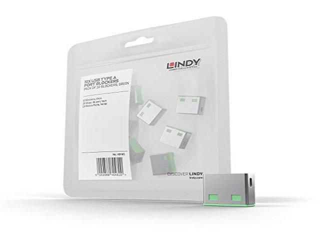 lindy usb port blocker  pack of 10  green 40461