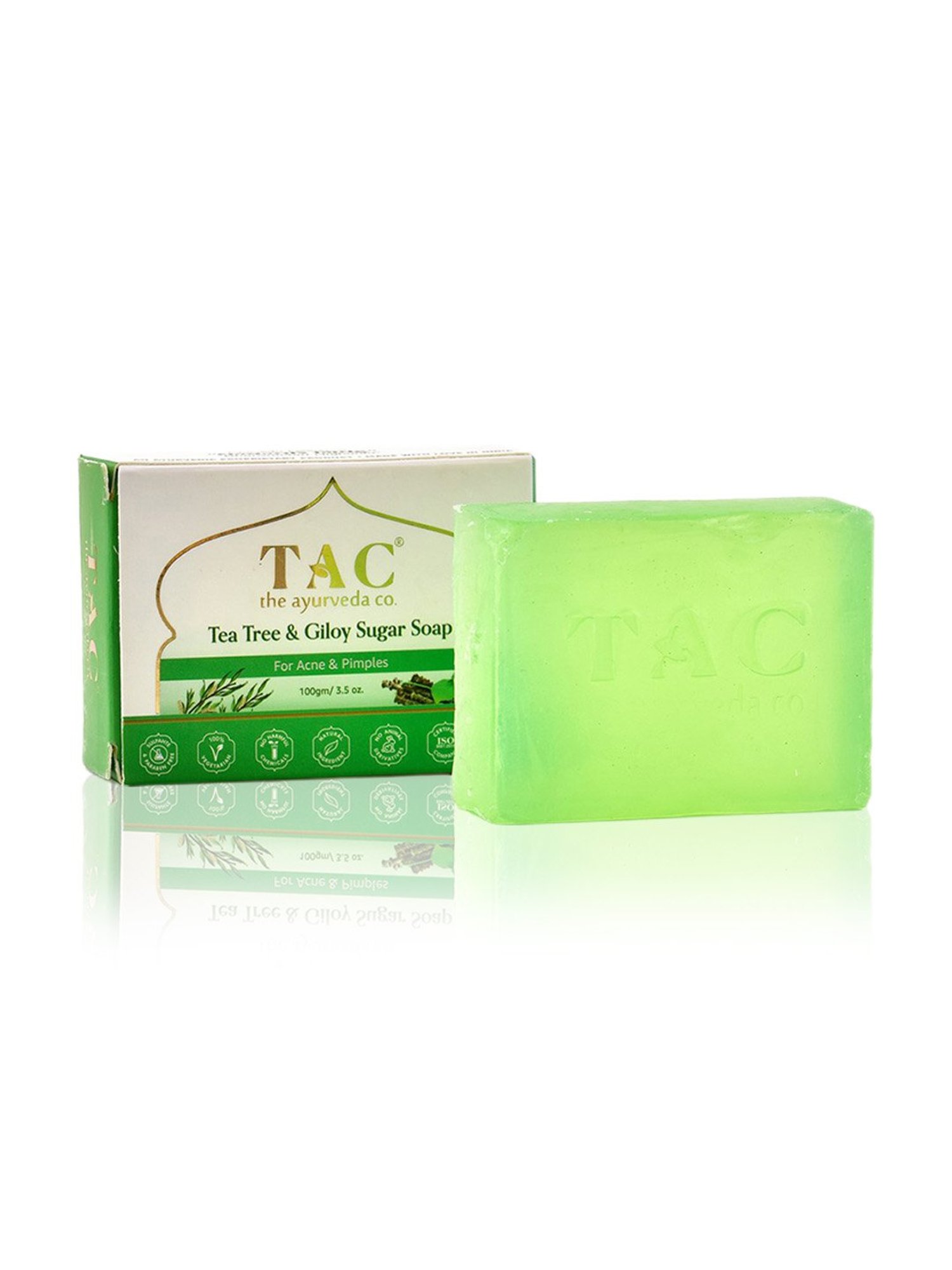 TAC - The Ayurveda Co. Green Neem Soap for Men & Women For Skin Whitening with Tea Tree - Pack of 3