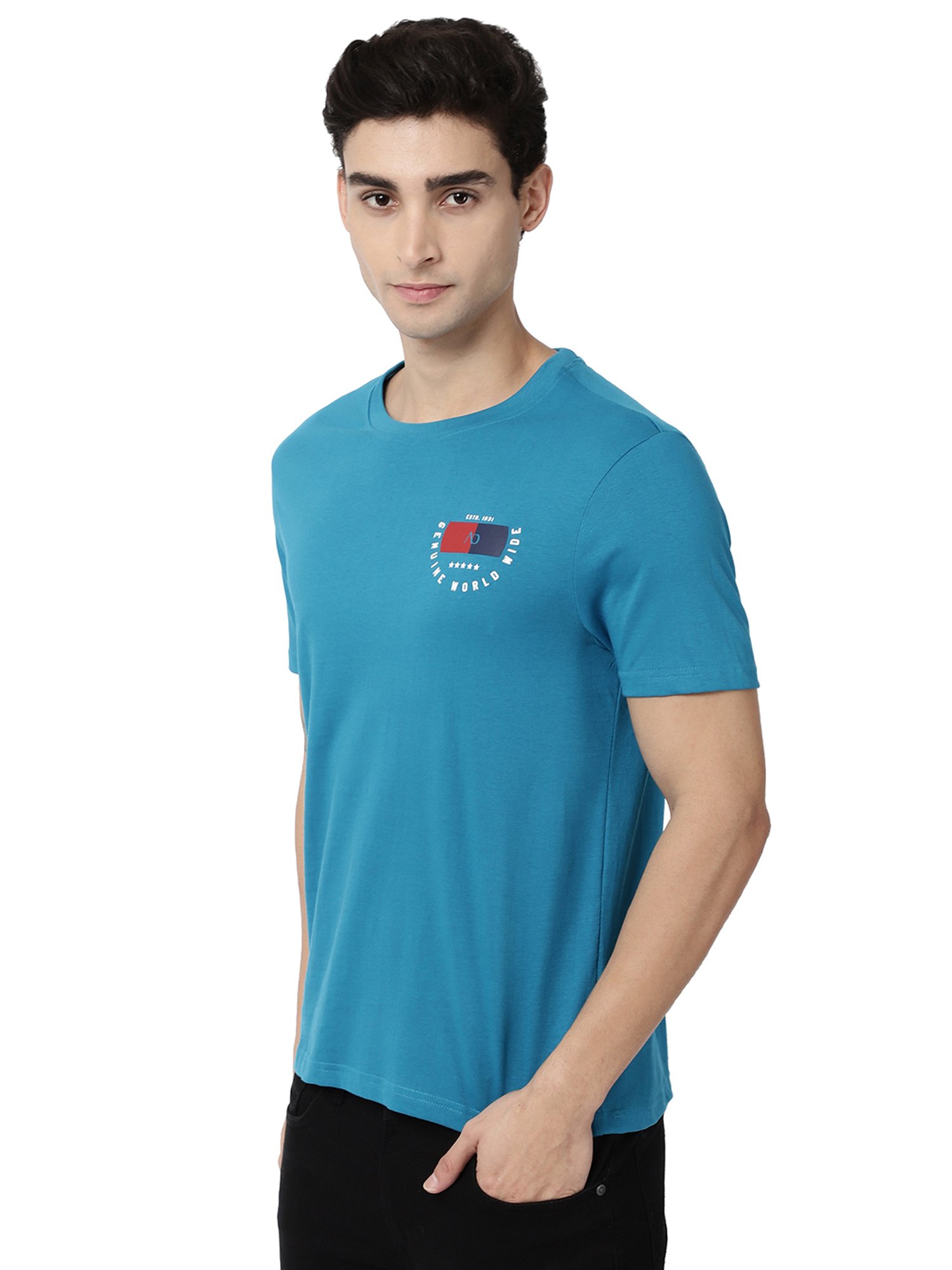 AD by Arvind Teal Crew T-Shirt