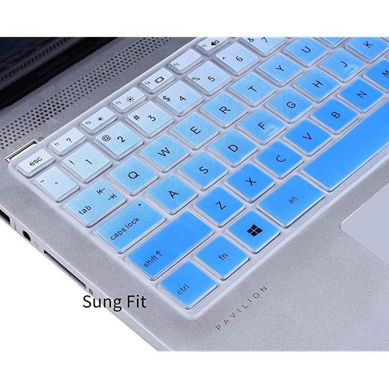 HP Pavilion x360 Keyboard Cover 14 inch Compatible 20202018 HP Pavilion 14 Laptop HP Pavilion x360 14MBA 14MCD 14MDH 14BA 14BF 14cm 14CF 14DF 14DK 14DS 14DQ Series Ombre Blue