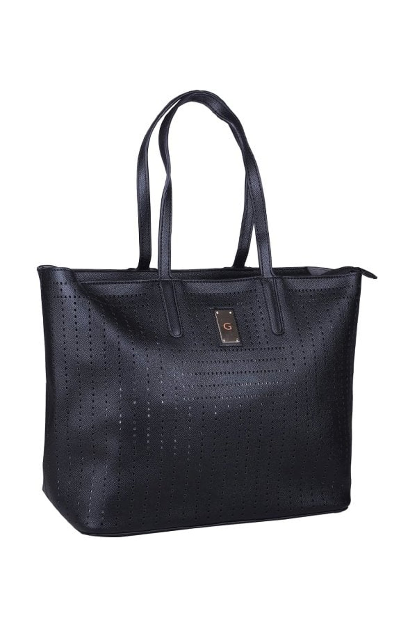 Giordano Black Perforated Tote Handbag