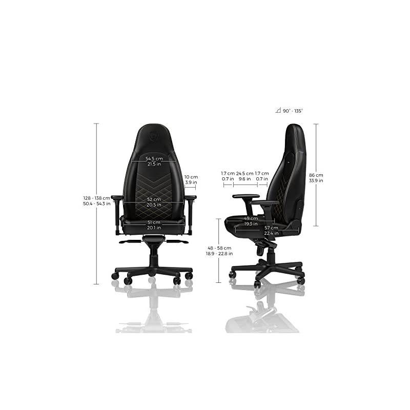 ICON Gaming Chair - Office Chair - Desk Chair - PU Faux Leather - Black/Gold