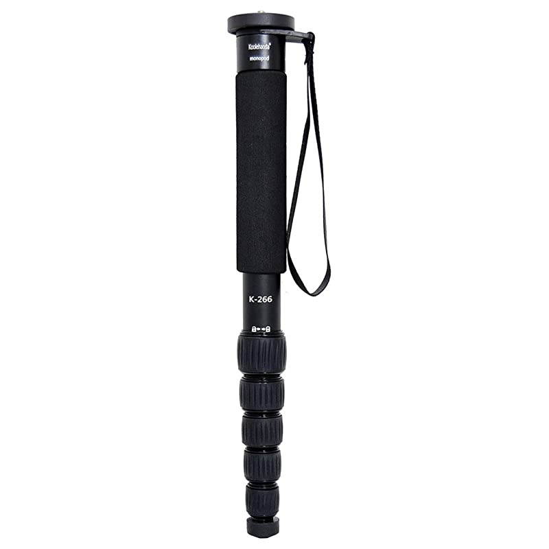 6Section Monopod Compact Portable Photography Aluminum Alloy Unipod Stick Max Load 10kg 22lbs Folding Size is only 15inch K266 Black