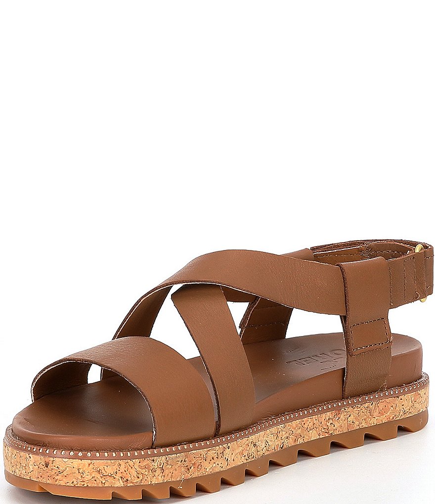 Sorel Roaming Leather Criss Cross Sandals