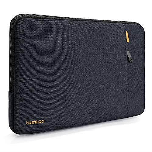 tomtoc 360 protective laptop sleeve case for dell xps 15, spillresistant 14 inch laptop tablet bag for 14" hp elitebook | 14" hp stream laptop, support 14.06 x 9.35 in, blue black