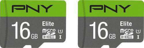 pny 16gb elite class 10 u1 microsdhc flash memory card 2pack psdu16gx2u185gwge