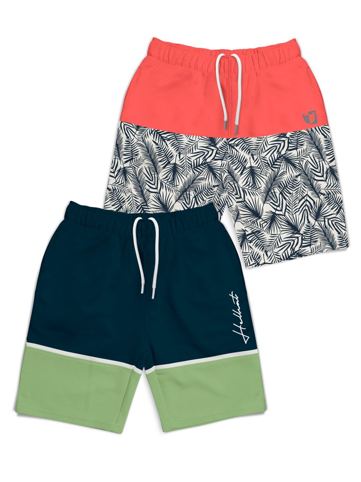 HELLCAT Kids Multi Color Block Shorts (Pack Of 2)