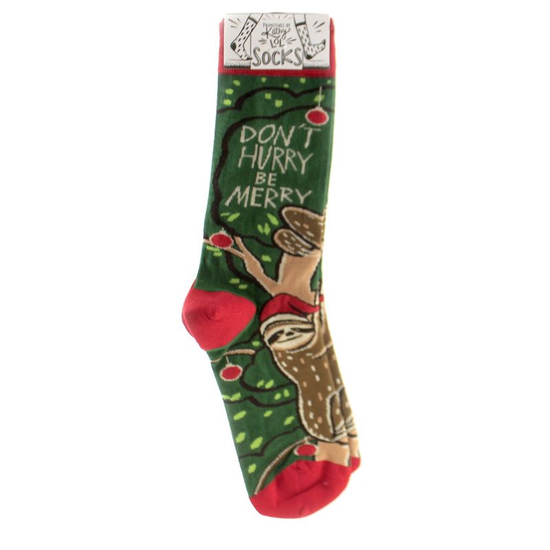 Apparel 14.25" Christmas Sloth Socks Don't Worry Be Merry  -  Socks