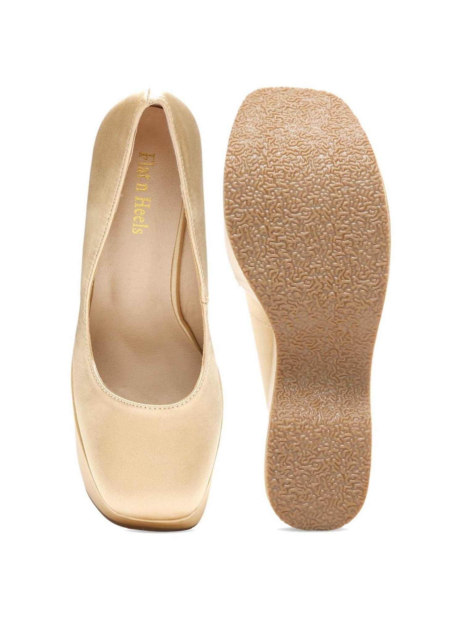 Flat N Heels Women's Golden Wedge Pumps