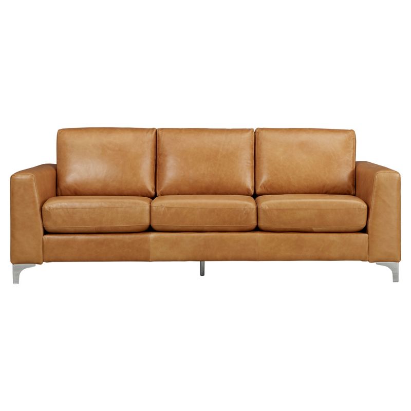 Anson Leather Sofa Camel - Inspire Q