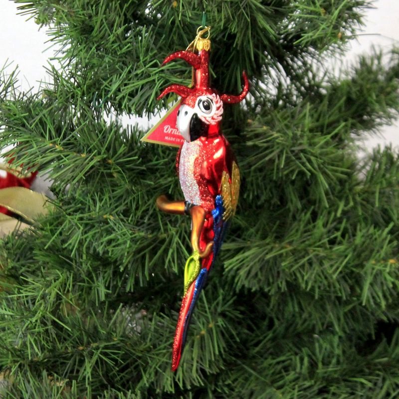 Morawski 8.25" Scarlet Macaw Ornament Tropical Bird  -  Tree Ornaments