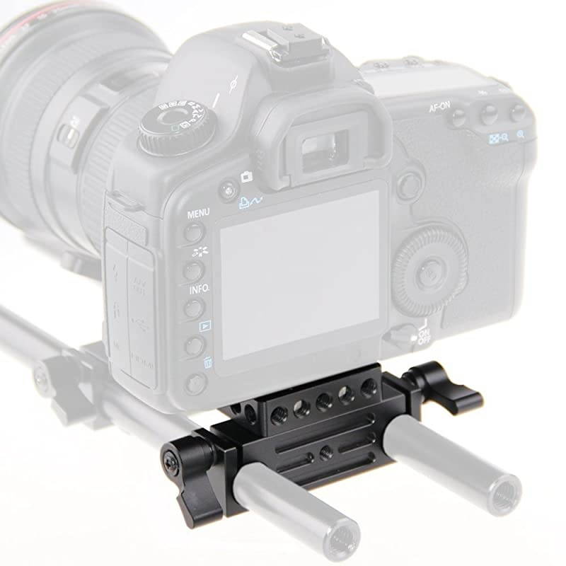 Camera Baseplate with 15mm Railblock for DSLR Rig 15mm Rod Rail Support System
