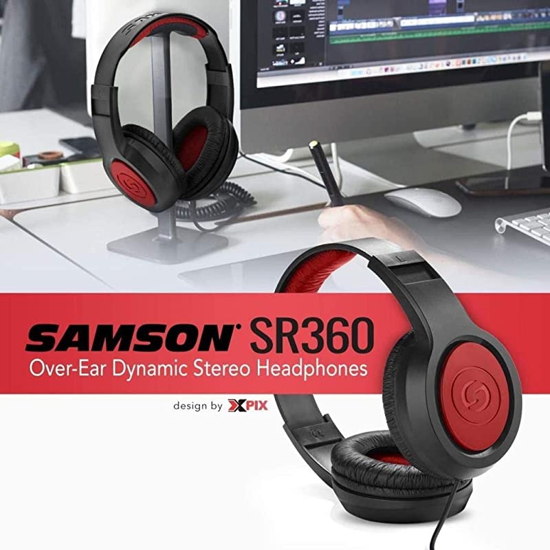 Meteor Mic USB Studio Microphone, Limited Edition - Titanium Black/Red with Closed-Back Headphones Bundle