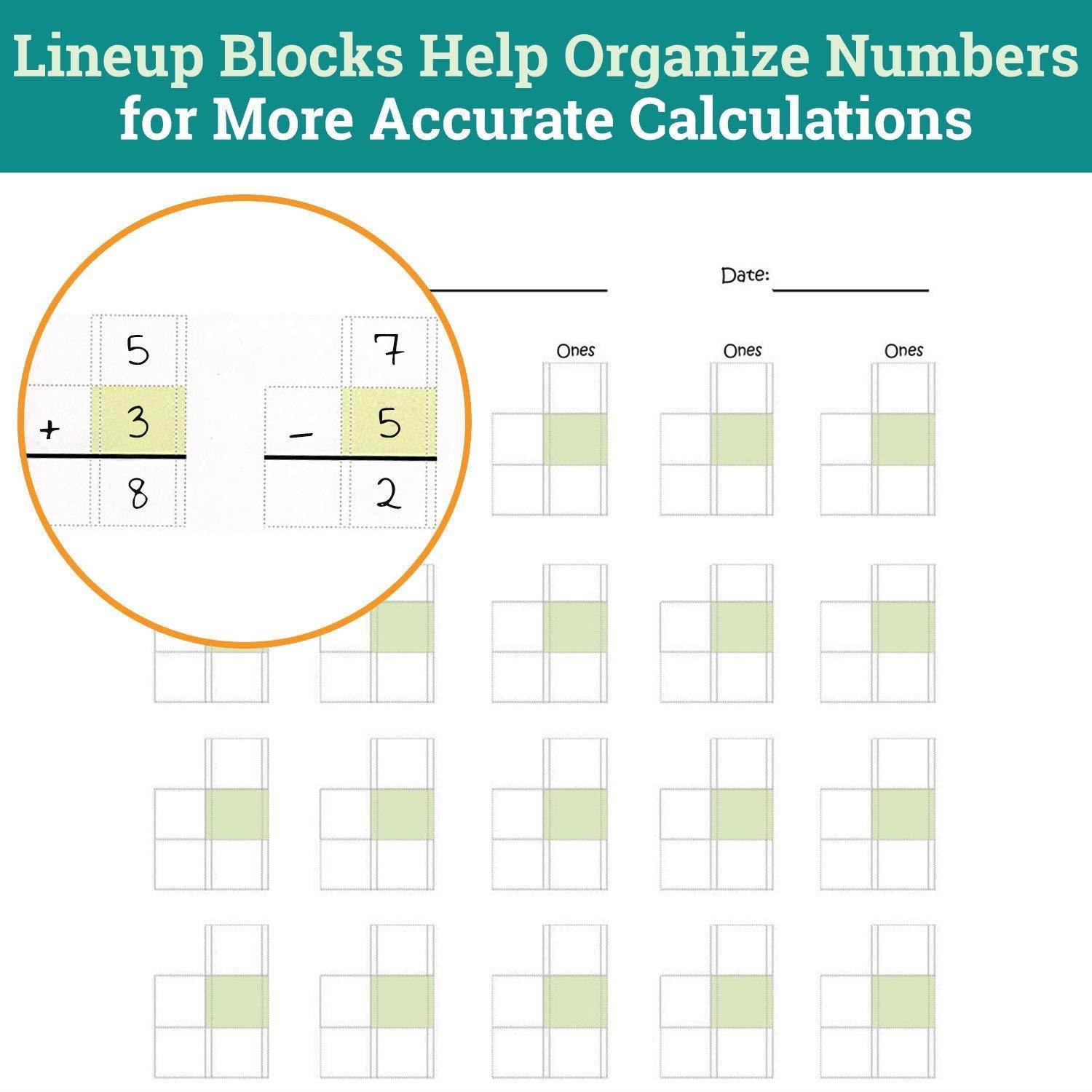 Channie's LR3778 Math Lineup Workbook for Prek-1ST Grades, 80 Pages Strong Paper, 8.5" x 11" with Hardboard Back, White