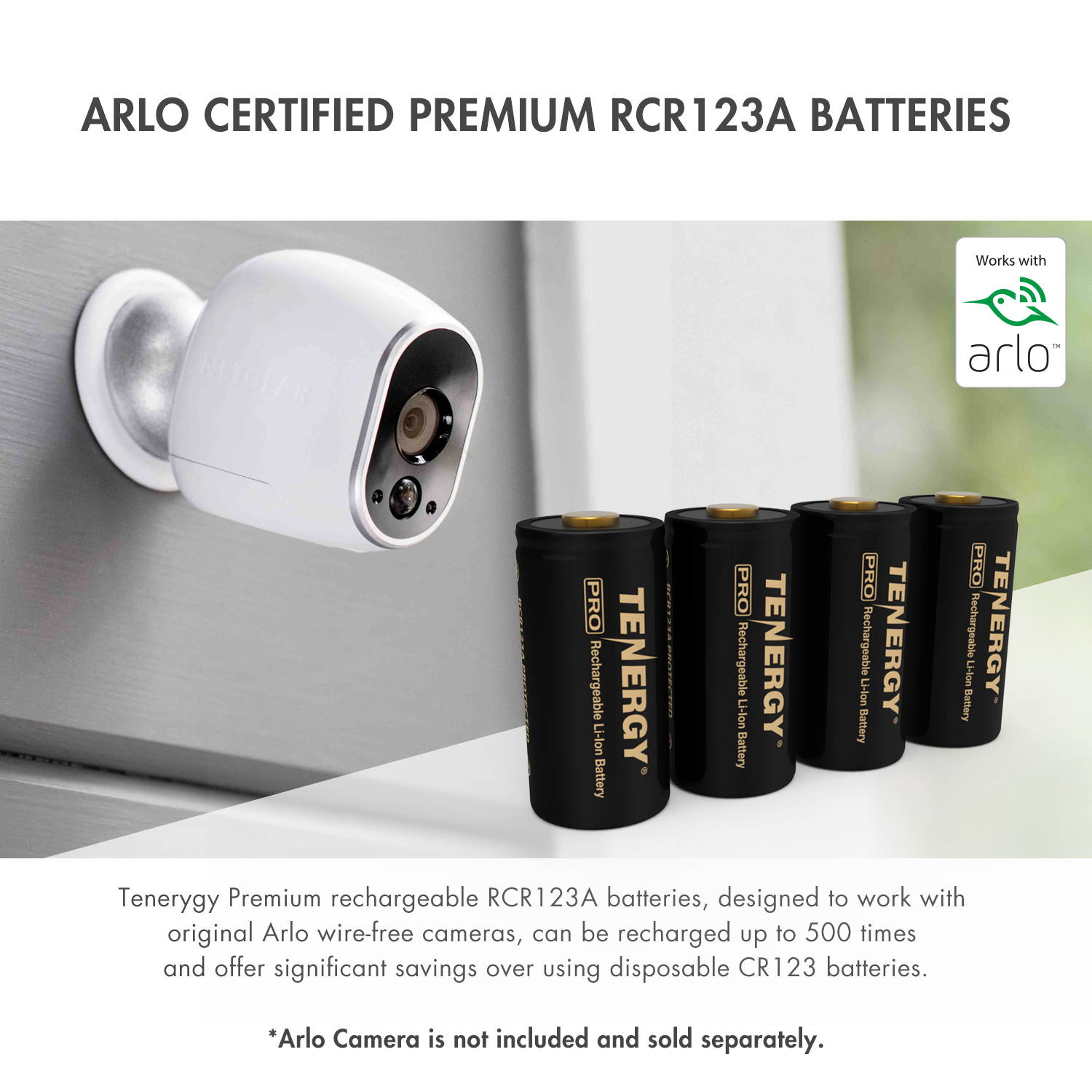 Premium High Capacity Rechargeable Batteries (16-Pack) Arlo Certified Li-ion 3.7V 750mAh