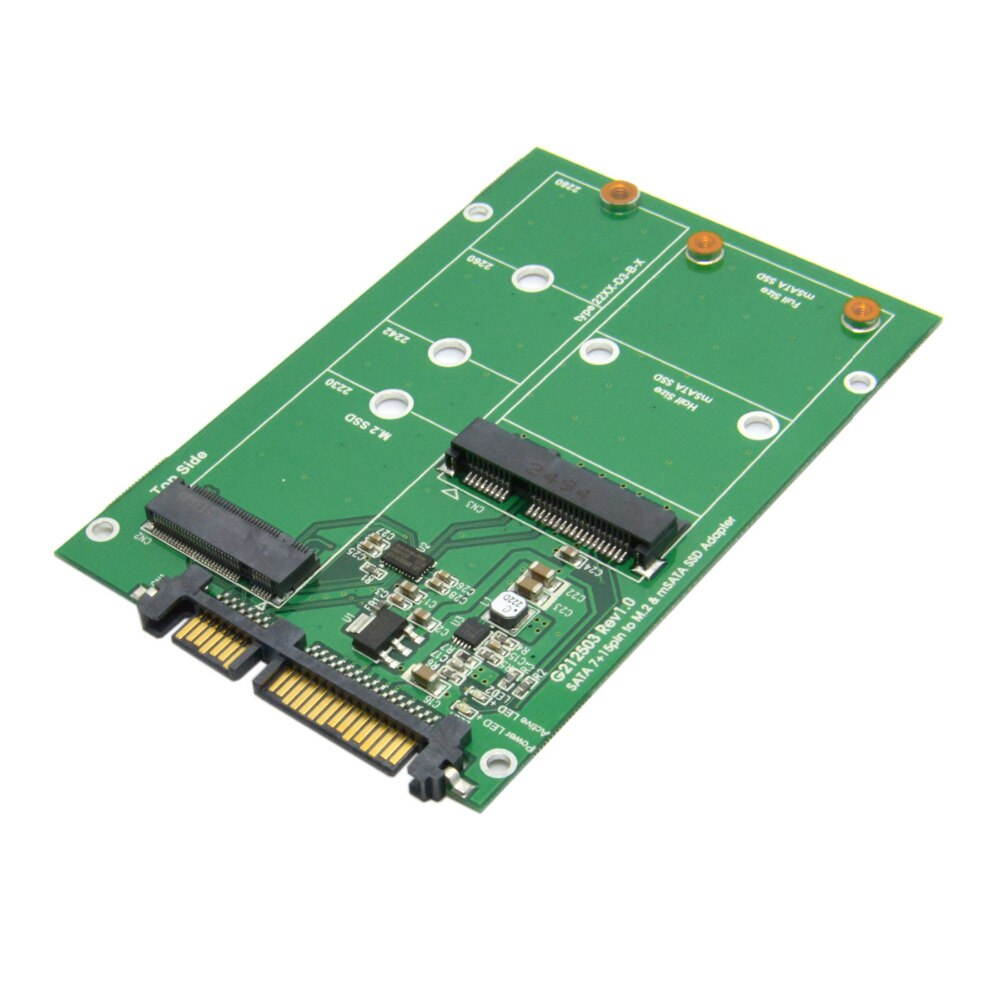 Jimier 2 in 1 Combo Mini PCI- E 2 Lane M.2 NGFF & mSATA SSD to SATA 3.0 III Adapter Converter PCBA