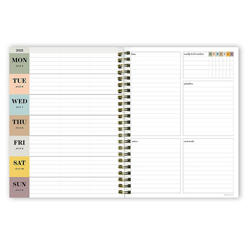 2021-22 Academic Planner 6" x 8" Wood Grain Daily/Weekly/Monthly - The Time Factory