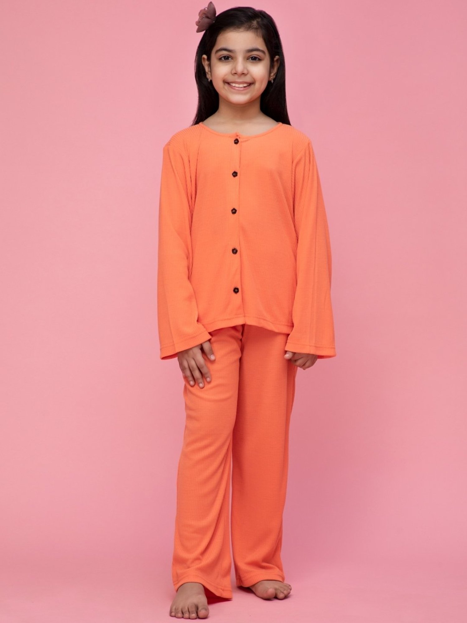 Berrytree Organic Girls Blue Cotton Clouds Print Night Suits