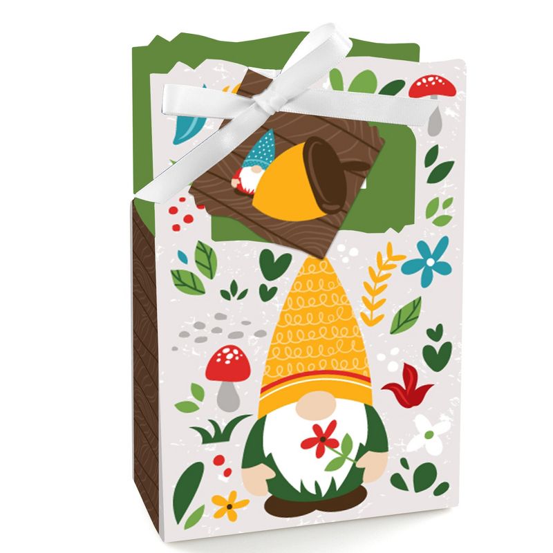 Big Dot of Happiness Adult 50th Birthday - Gold - Square Favor Gift Boxes - Birthday Party Bow Boxes - Set of 12