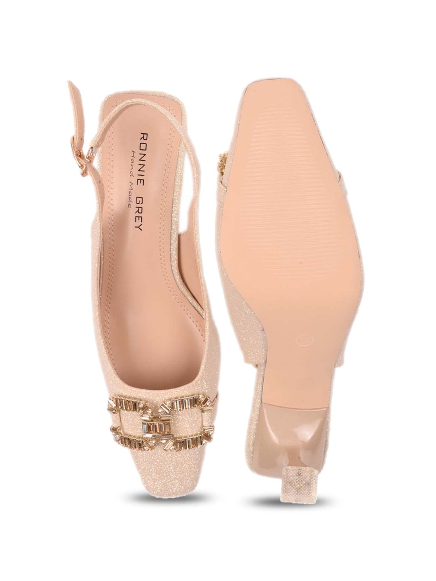Ronnie Grey Women's Golden Back Strap Stilettos