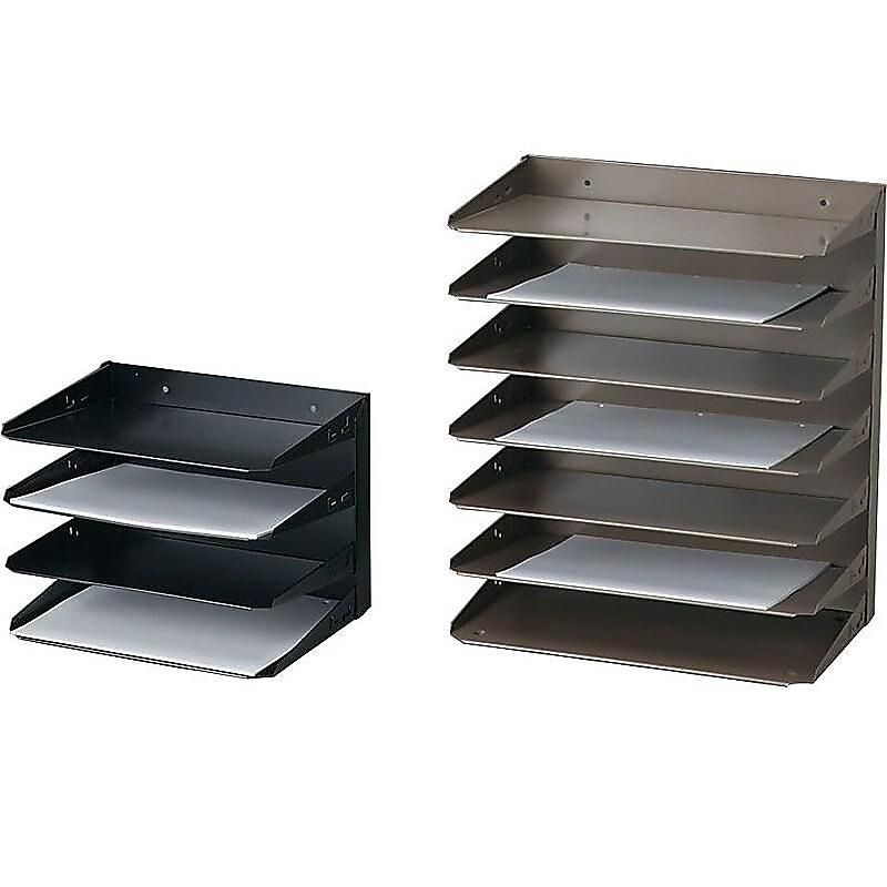 Steelmaster Multi-Tier Horizontal Letter Organizers Three Tier Steel Black 2643004
