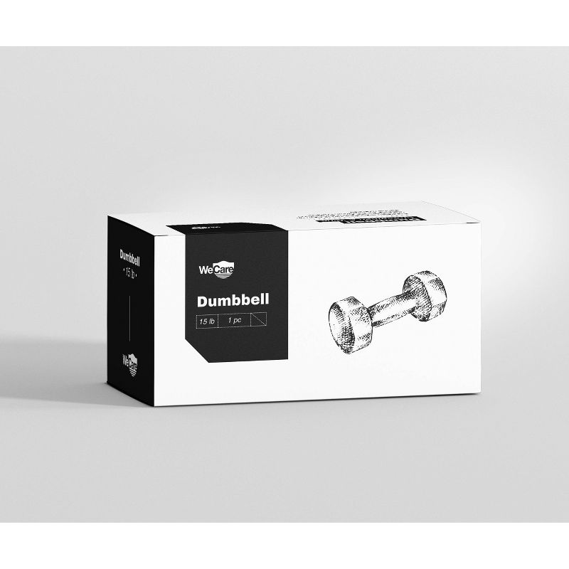 WECARE Neoprene Dumbells 2pc - Black 15lbs