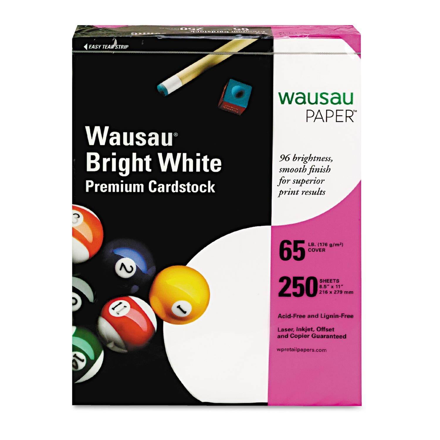 Neenah Premium Cardstock, 96 Brightness, 65 lb, Letter, Bright White, 250 Sheets per Pack (91904) (4, 250 Sheet)