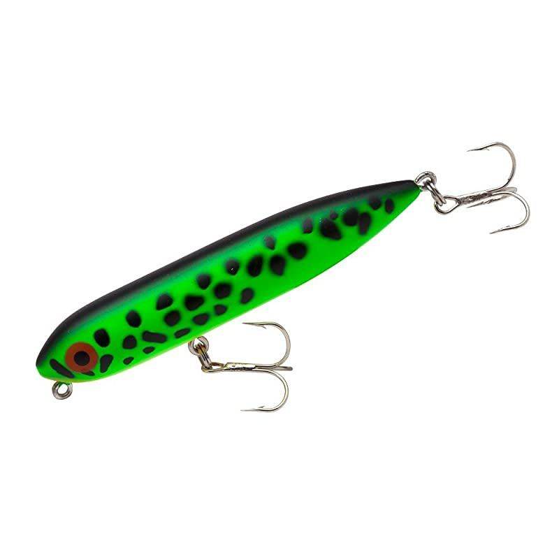 Zara Spook Topwater Fishing Lure Legendary WalkTheDog Lure Fluorescent Green Crawdad Zara Puppy 14 oz