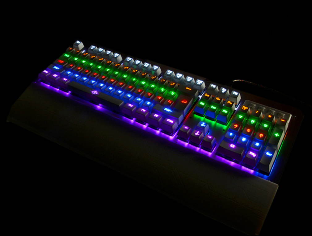 K26 Blacklit Mechanical Gaming Keyboard with Blue Switches - 104 Keys Wired USB Keyboard with 8 Color LED- Anti-ghosting Keys