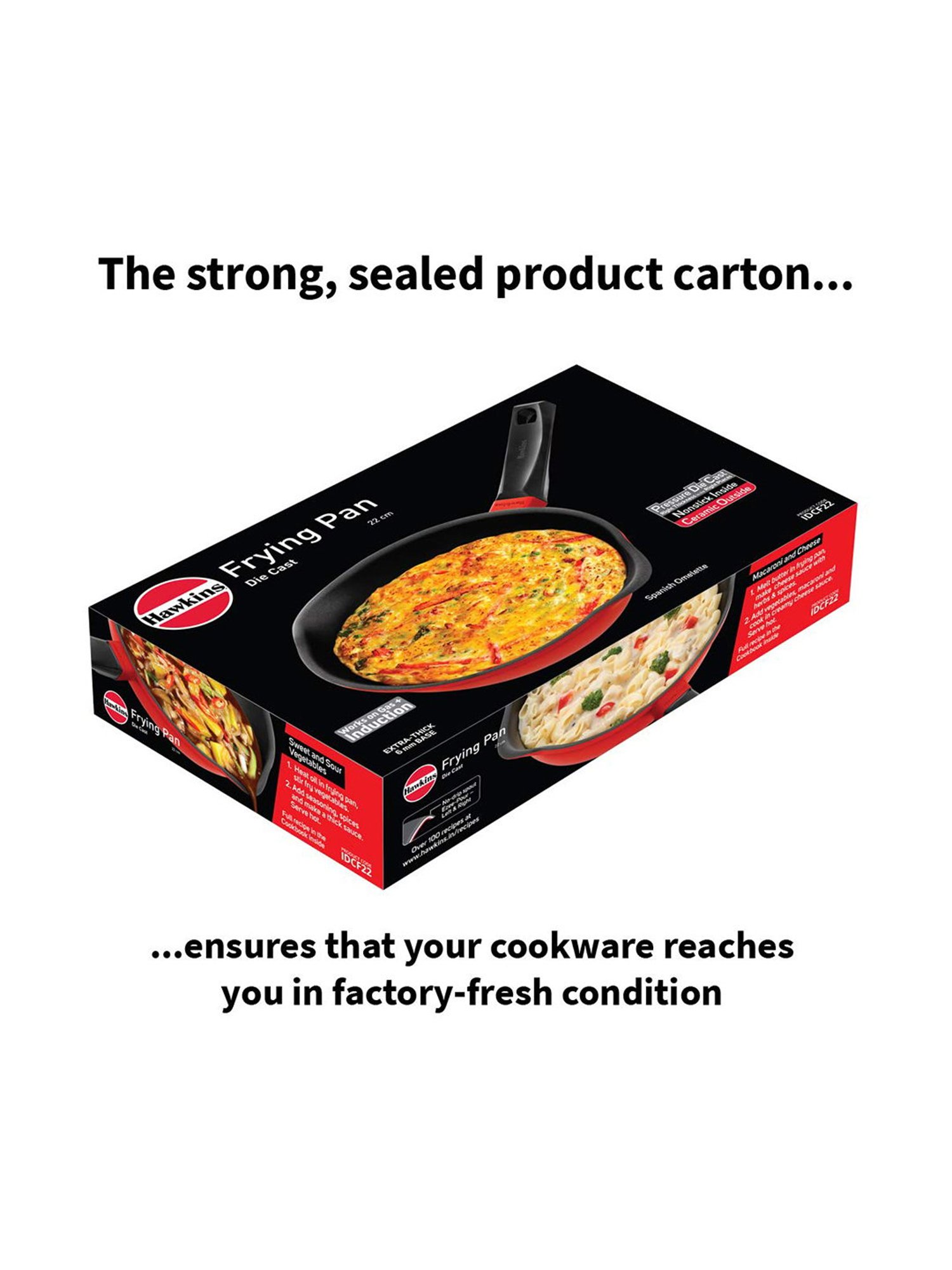 Hawkins Red Hard Anodised Frying Pan - 22 cm