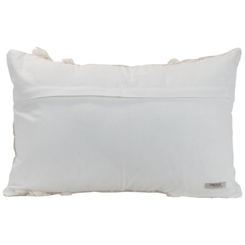 Trellis Pattern Hand Woven 14x22" Decorative Cotton Throw Pillow with Hand Tied Fringe - Foreside Home & Garden