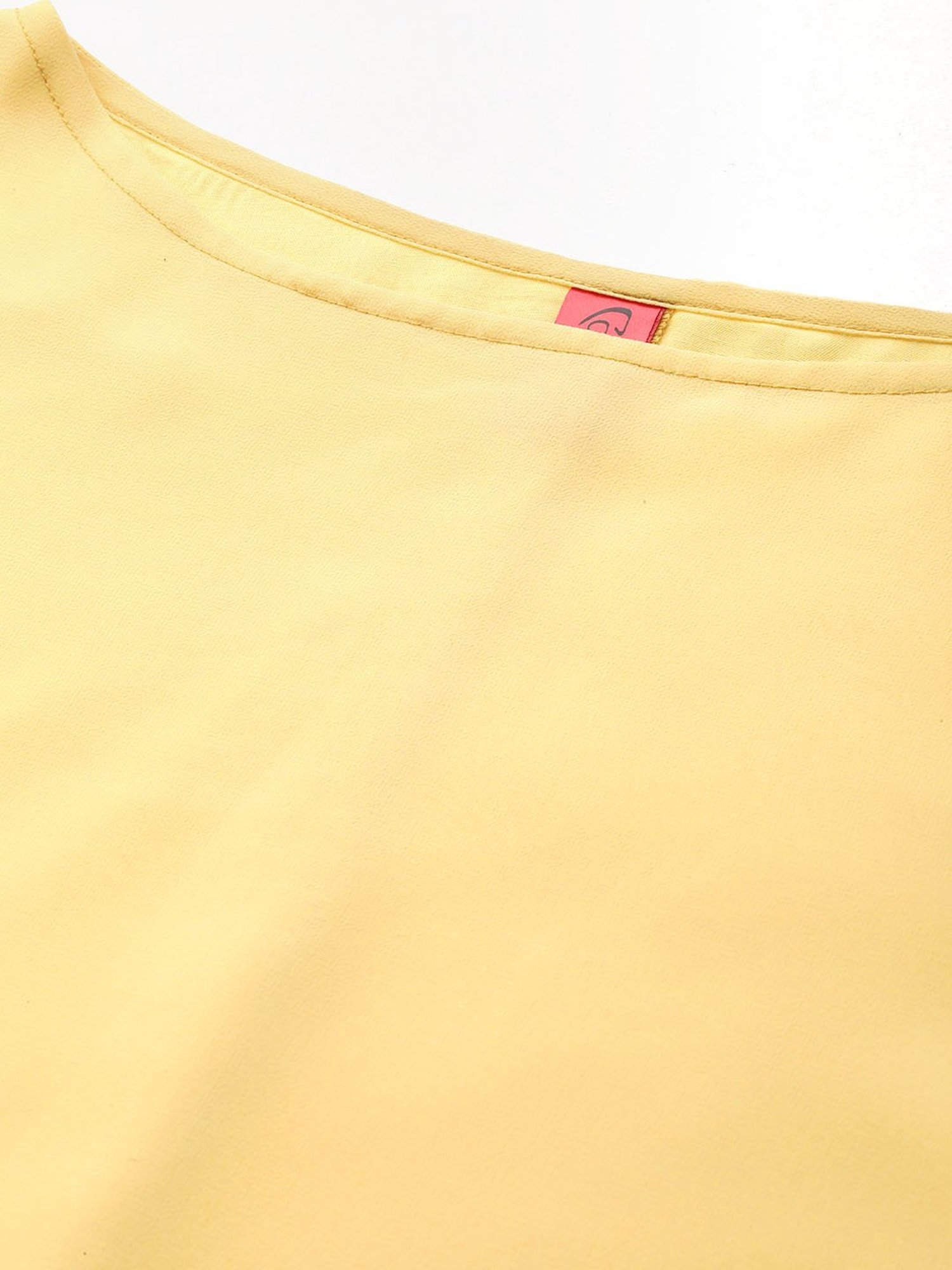 Cottinfab Yellow Regular Fit Top
