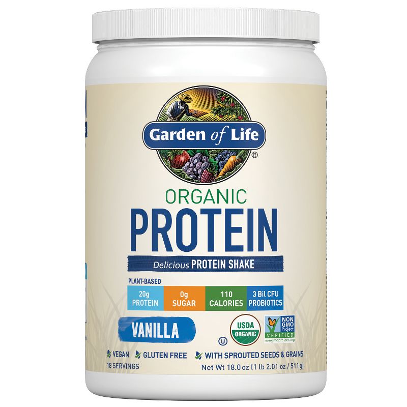 Garden of Life Organic Vegan Protein Powder - Vanilla - 18oz