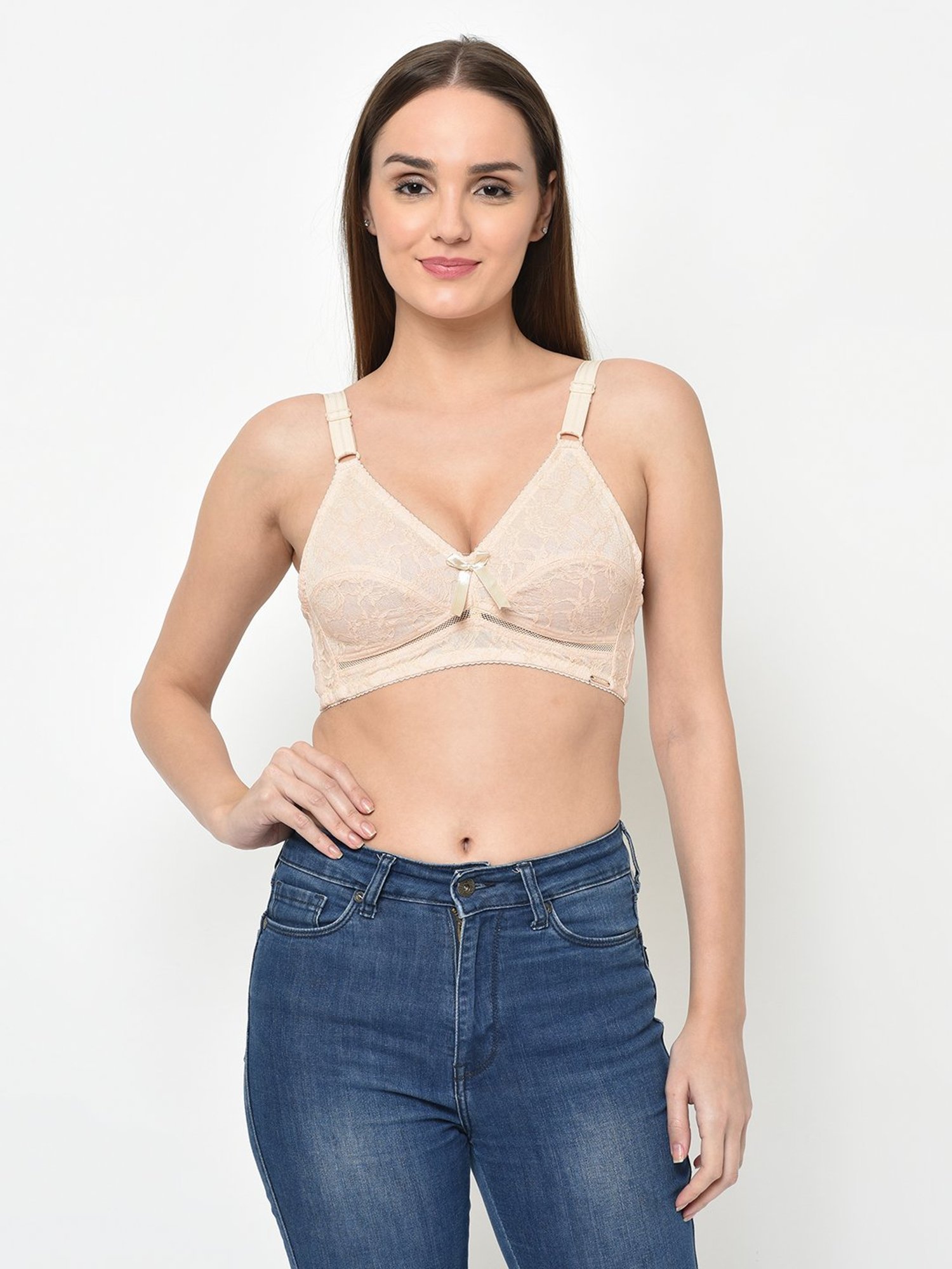 Da Intimo Beige Non Wired Non Padded Full Coverage Bra