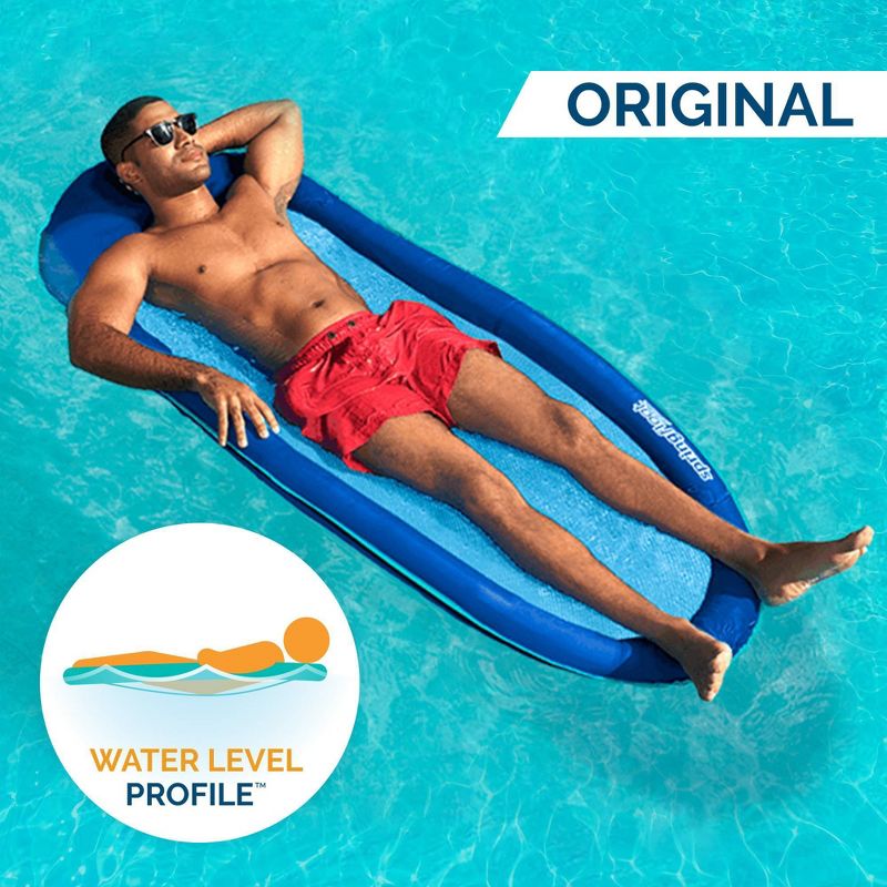SwimWays Spring Float Inflatable Pool Lounger with Hyper-Flate Valve