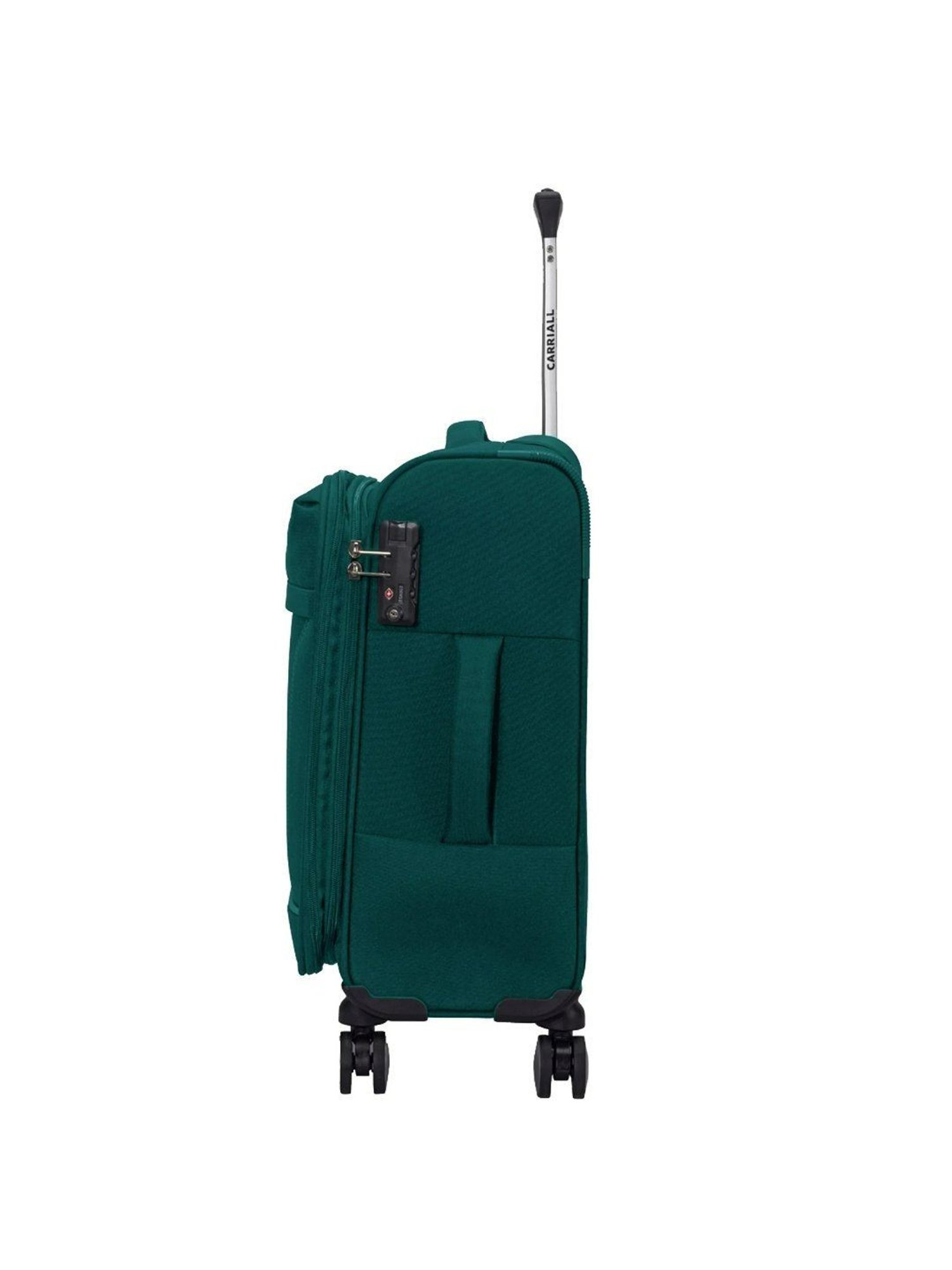 Carriall Green 4 Wheel Small Soft Cabin Trolley - 49.5 cm