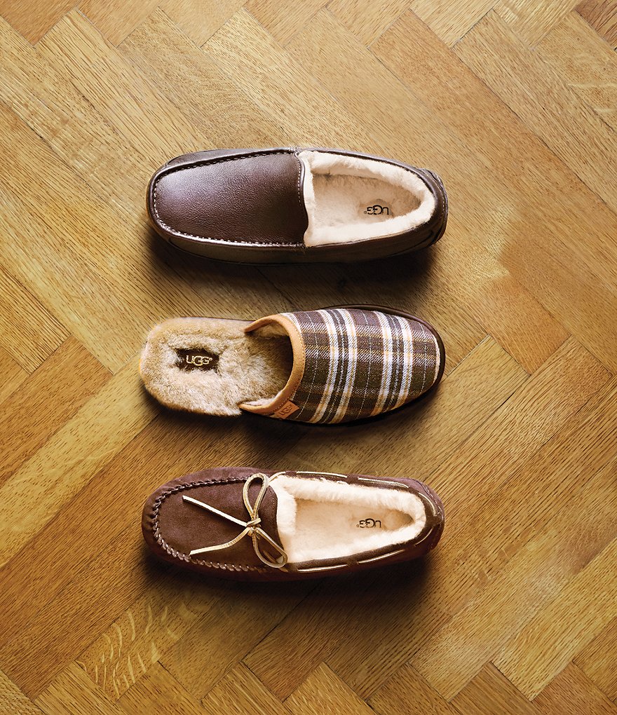 UGG&reg; Men's Ascot Leather Slip-On Slippers