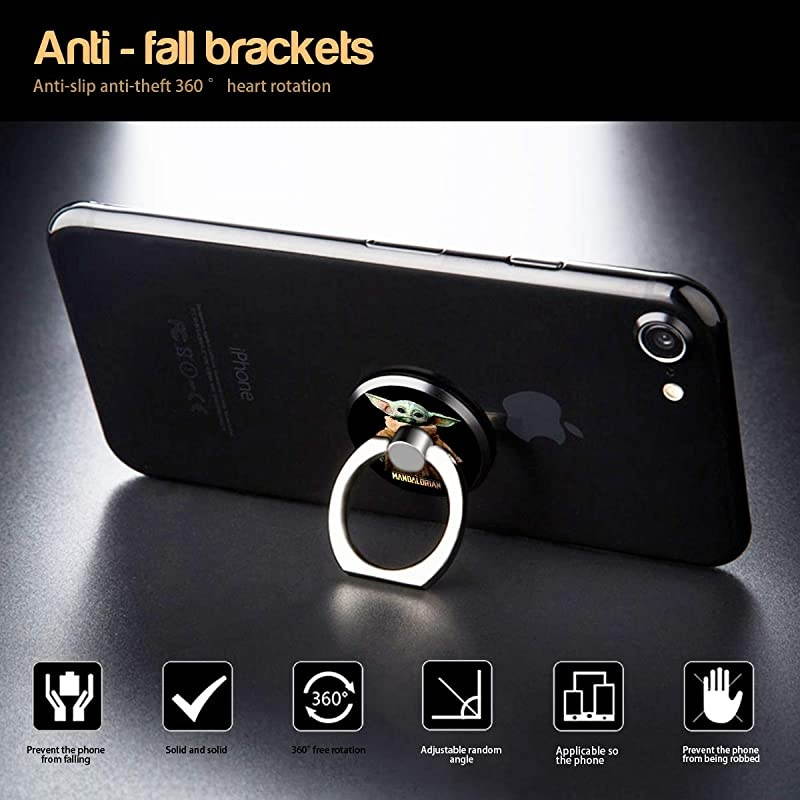 Ring Stand, Superheroes [3 Pack] 360 Rotation Cell Kickstand Finger Grip Holder Mount for i6s/6 Plus/8/7 Plus, iX, Samsung S9/S9 Plus/Note 9, Smartand Tablet (Baby Yoda)