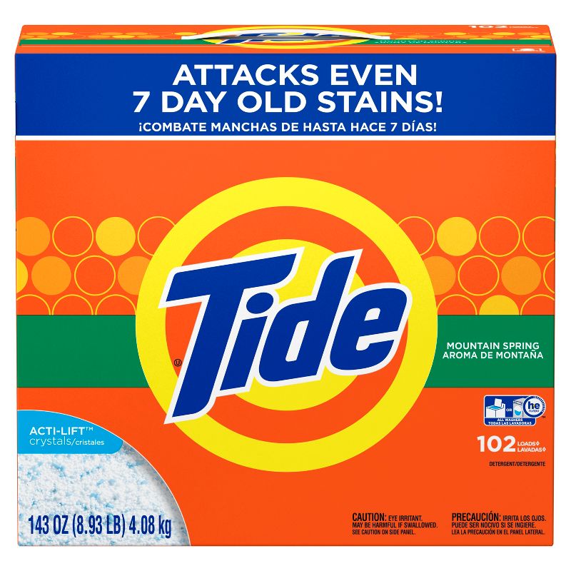 Tide Turbo Mountain Spring High Efficiency Powder Laundry Detergent - 143oz