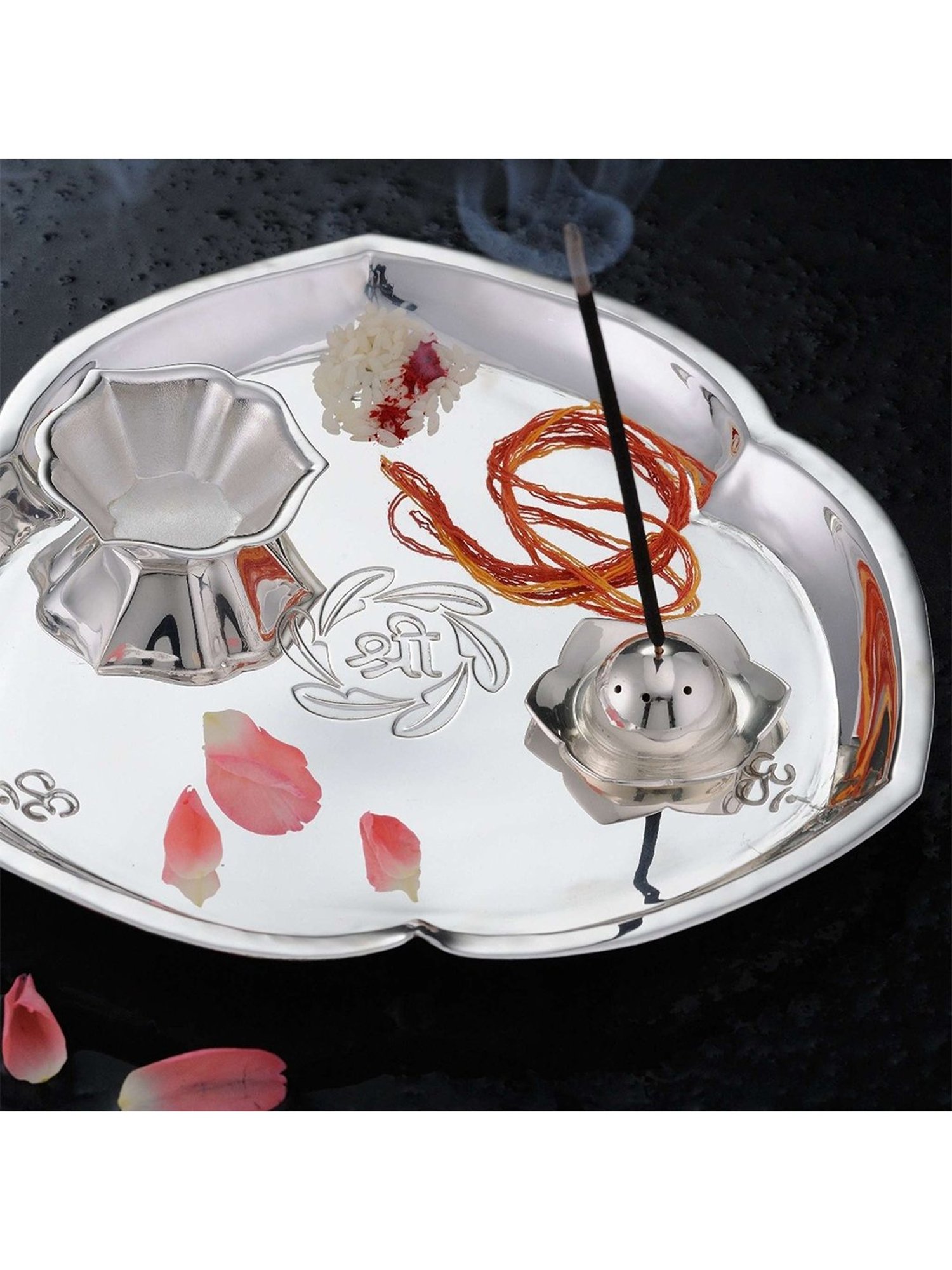 Episode Silver Plated Pooja Thali Shree