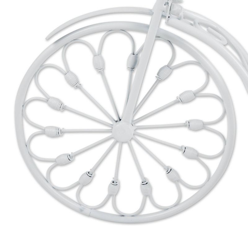 11.2" Indoor/Outdoor Iron Bicycle Planter White - Zings & Thingz