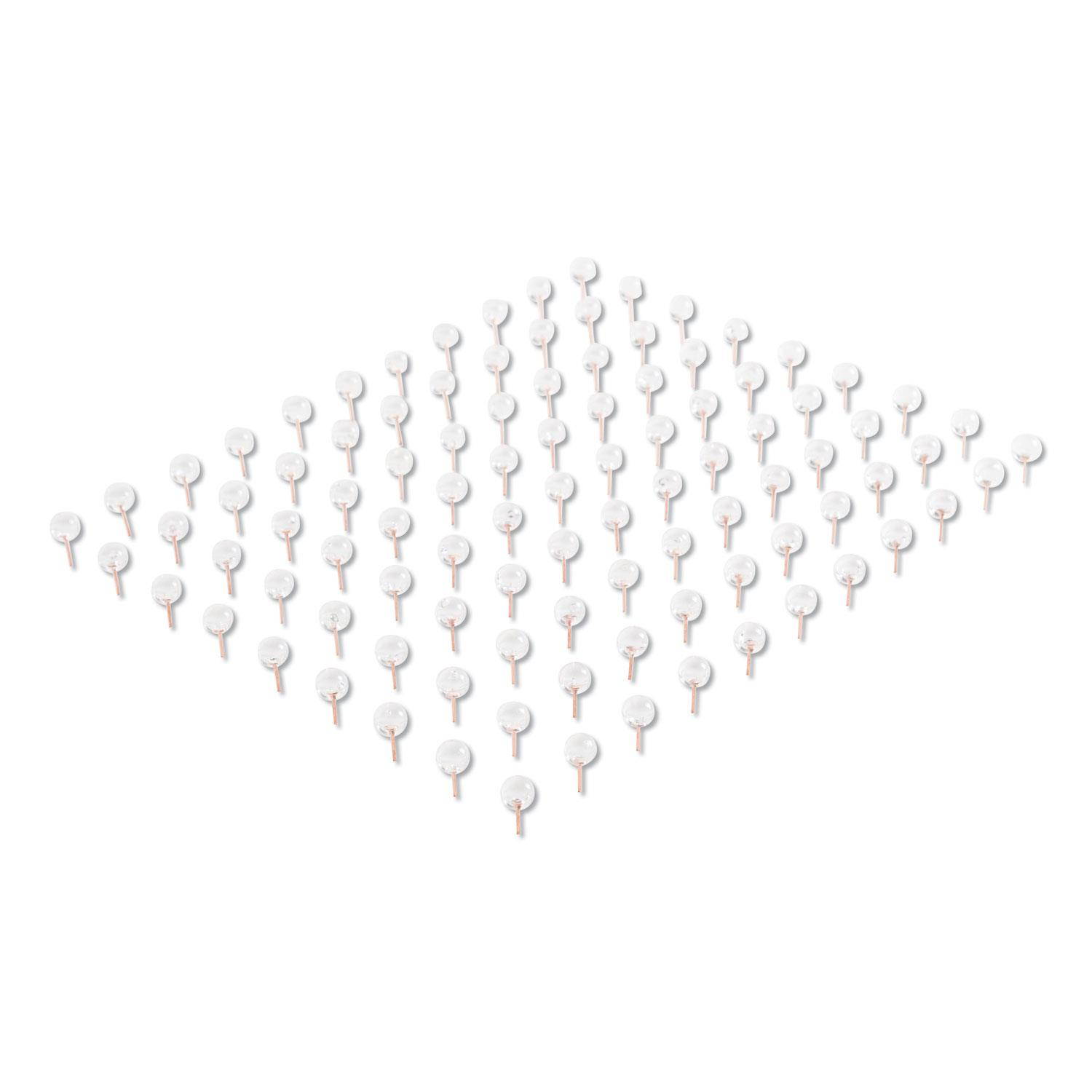 U Brands Fashion Sphere Push Pins Plastic Clear 7/16" 100/Pack 3089U06-24