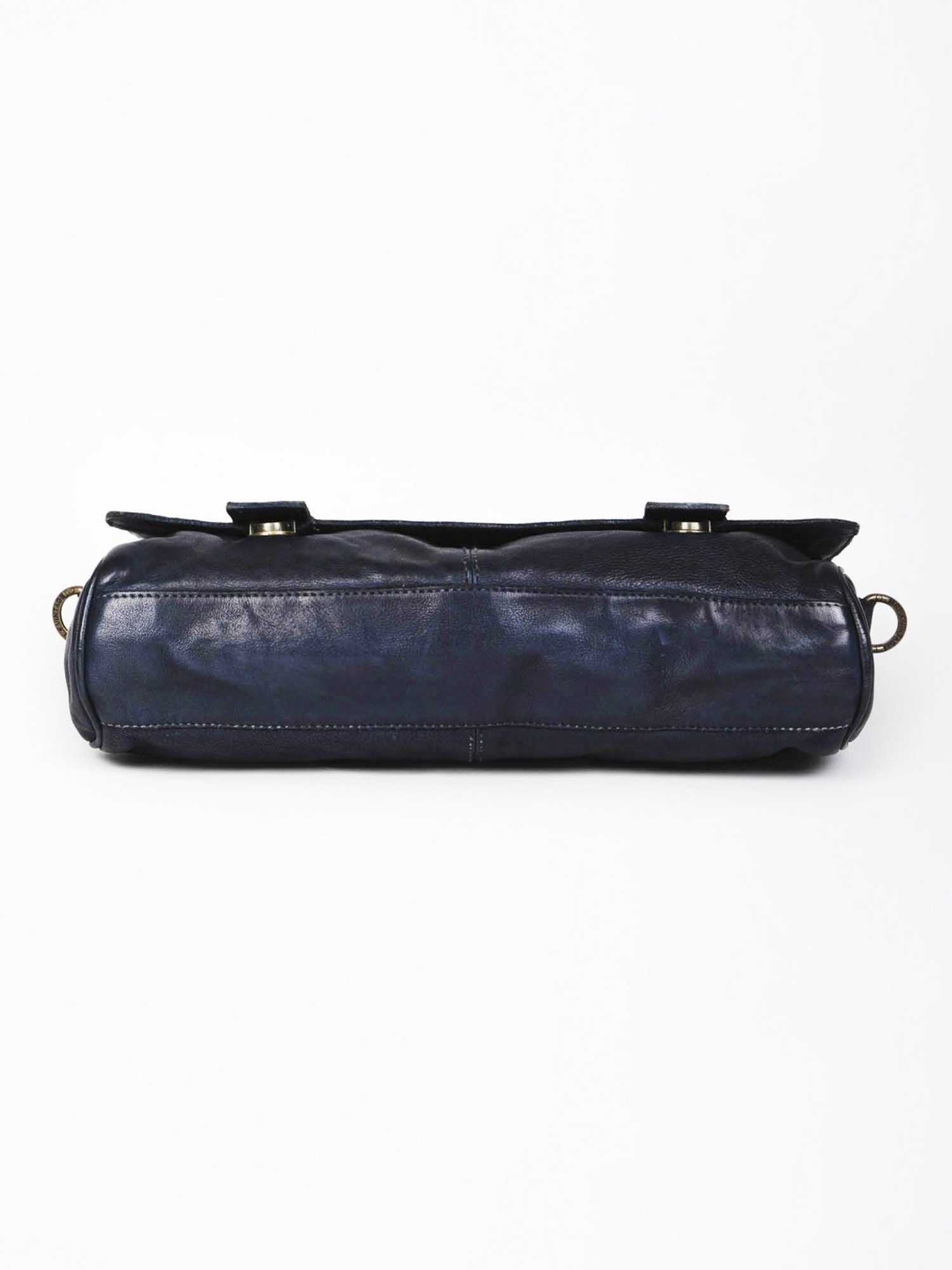 Art N Vintage Axel Navy Leather Solid Large Laptop Messenger Bag