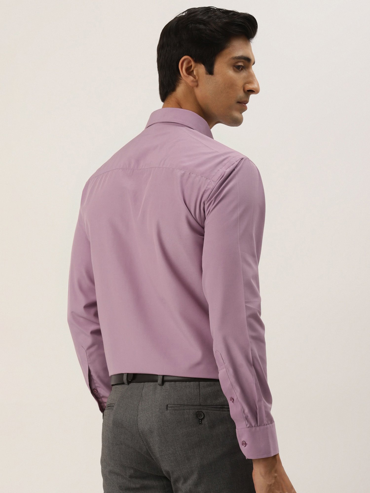 English Navy Mauve Slim Fit Shirt