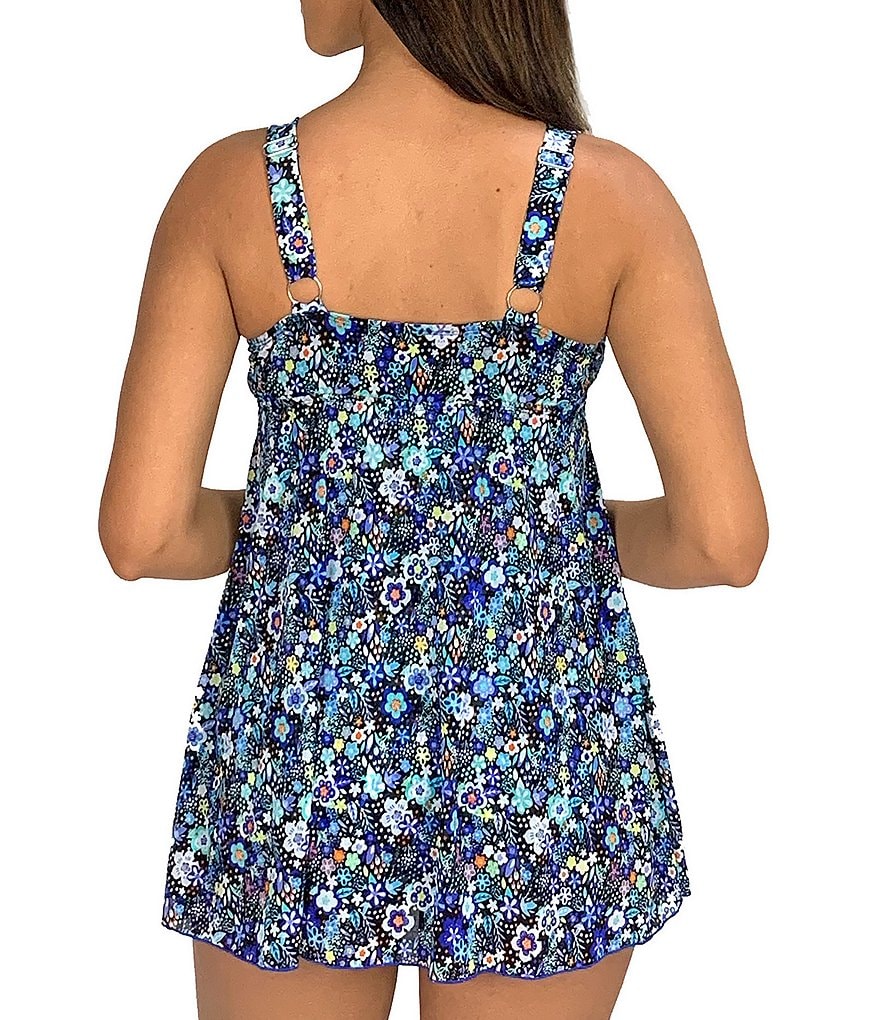 Fit 4 U Sweet Pea Mesh V-Neck Flyaway Swim Dress