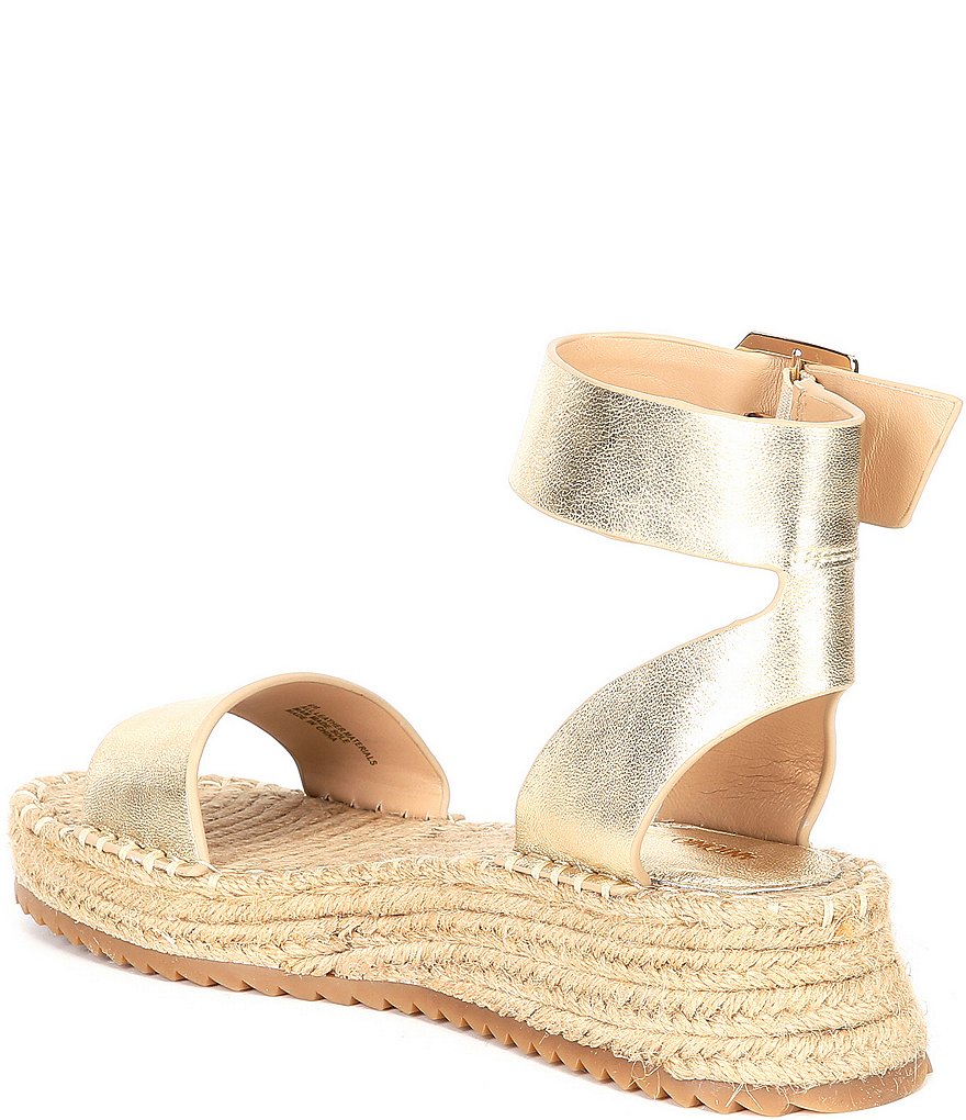 Antonio Melani Fosterr Leather Ankle Strap Espadrille Wedges