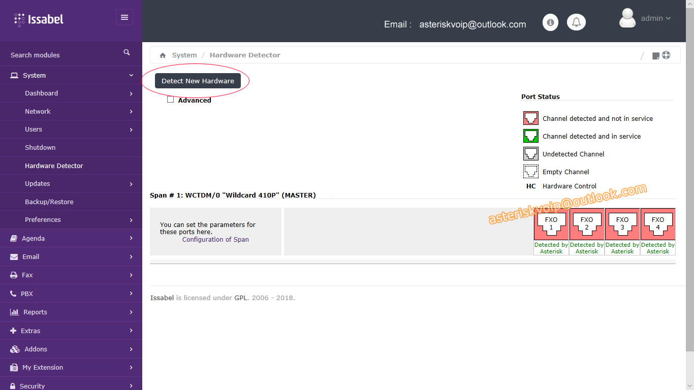 Asterisk Card TDM410E with 4 FXO Ports,PCI-E,Analog FXO Card,Quad Span Analog Board compatible digium card Asterisk,Issabel,Freepbx,AsteriskNow,tdm410,tdm400,aex410