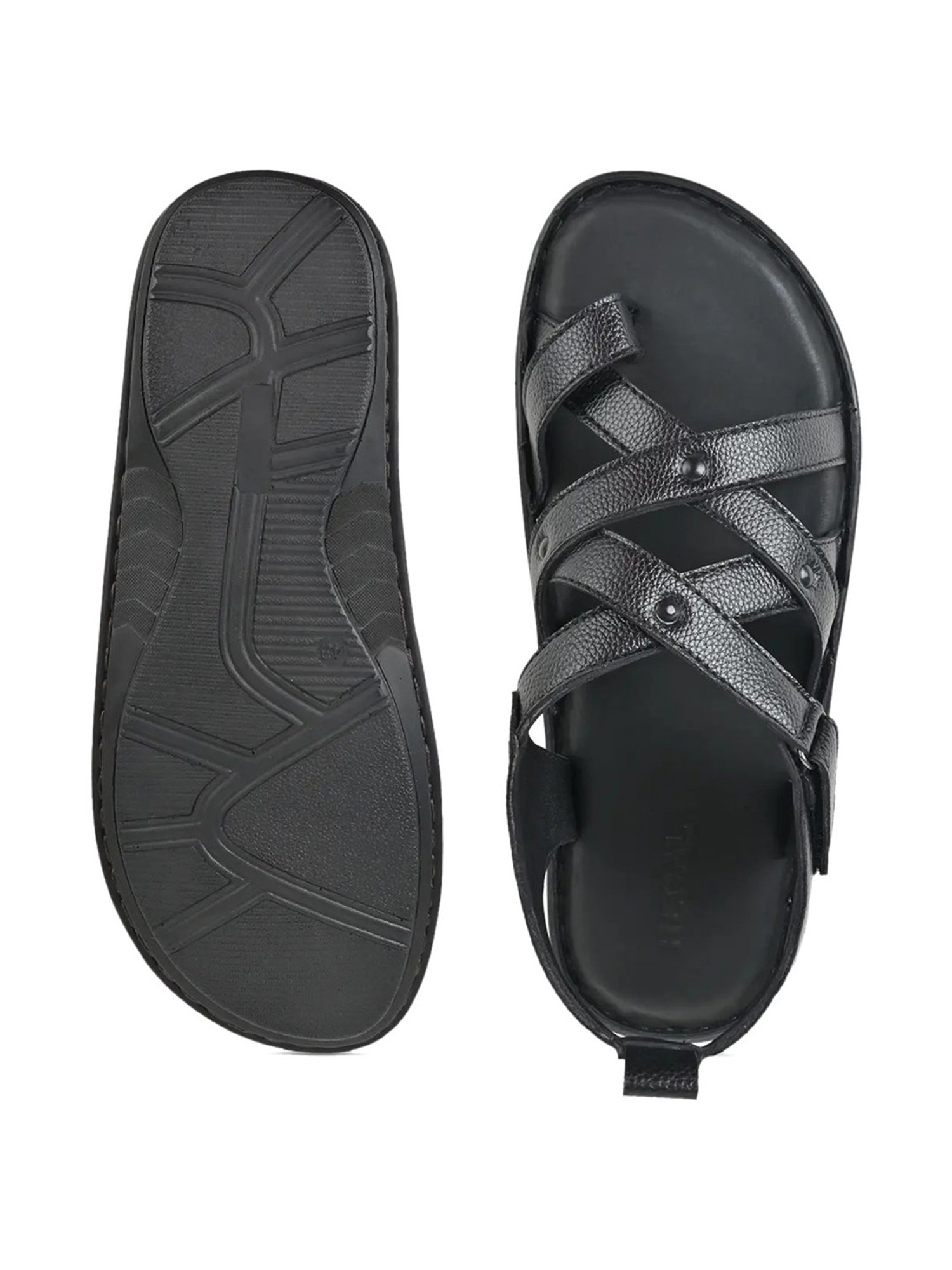 Regal Men's Black Toe Ring Sandals