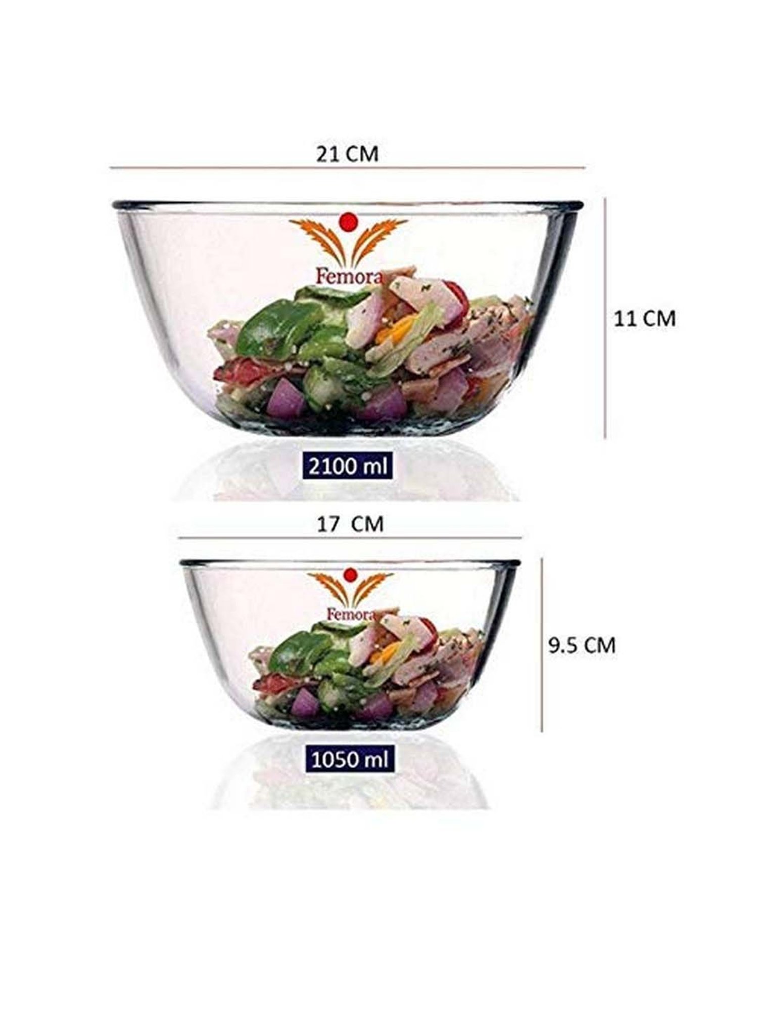 HAZEL Silver Stainless Steel Mixing Bowl - Set of 3 (2.1L)